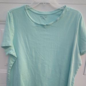 Studio Works Woman 1X Light Green Short-Sleeve Top